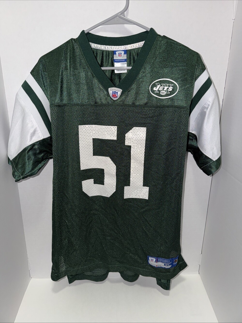 New York Jets #51 Jonathan Vilma Green Jersey Youth Kids Extra Large XL 18-20